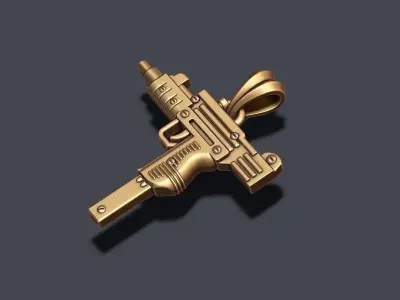 automat gun pendant 3D print model