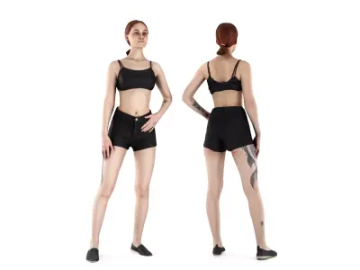 Woman sport 46 Low-poly 3D model