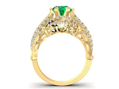 Luxury Twisted Halo Gemstone Ring for Women 941 3D print model