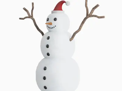 Snowman 02 Low-poly 3D model