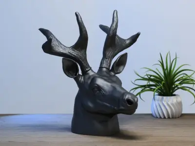 deer head Headphone Stand deer head Headset Stand 3D print model