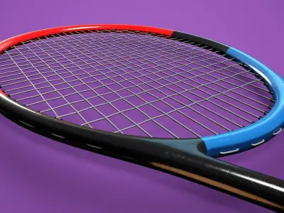 Tennis Racket Low-poly 3D model