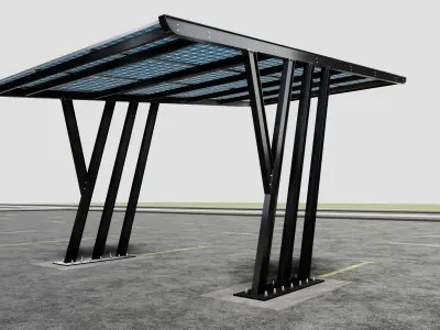 TRIPLE L TYPE MODERN SOLAR CARPORT TYPE-14 3D model