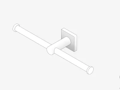 Toilet Roll Holder - Double - Luxury - Round - Square Plate Low-poly 3D model