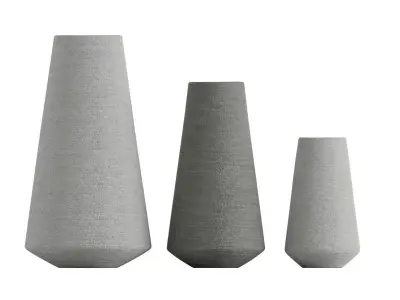 Luna Ribbed Ceramic Vase 3D model