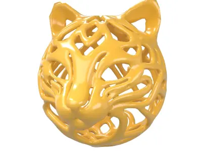 Abstract Cat Head Shape Decoration v1 004 Low-poly 3D model