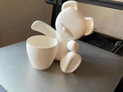 Teddy Bear valentine vase 3D print model