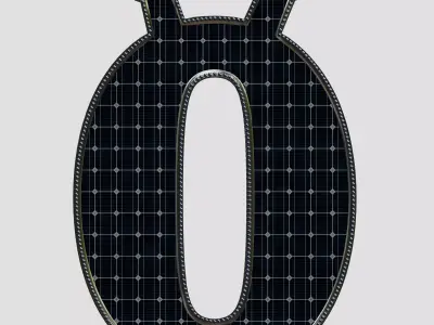 Solar Panel Letter - O 3D model