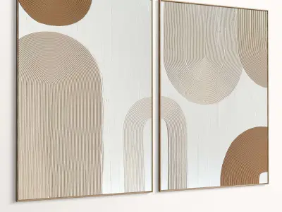 Plaster Two Photo Frame 475 Low-poly 3D model