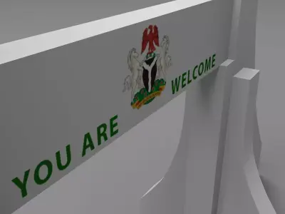 Capital gate low Low-poly 3D model