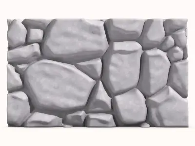 Primitive Rock Retaining Wall 3D model