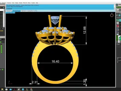 Luxury Three Tier Floral Halo Ring for Women  3509 3D print model