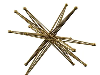 Wire Exploding Star Sculpture 3D model