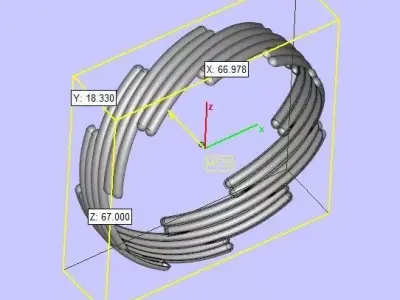 1300 Modular Gleam Bangle 62MM-20gm 3D print model