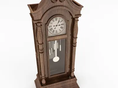 3D Retro Clock Model Low-poly 3D model