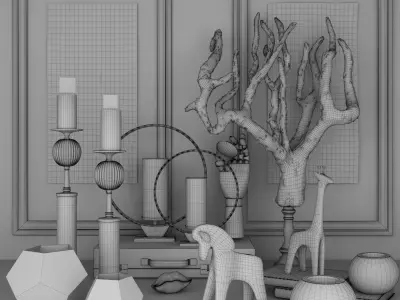 decorative set Coral 3D model