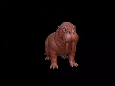 Walrus Animal Sculpture 3D print model