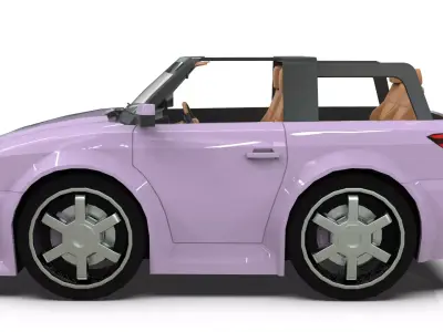 Cartoon SUV Convertible 3D Model No Roof Design 3D model