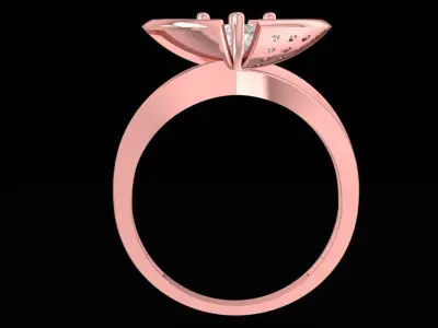 Elegant Bow Diamond Ring for Women 2533 3D print model