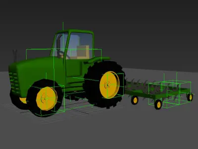 Cartoon Farm Tractor 3D model 3D model