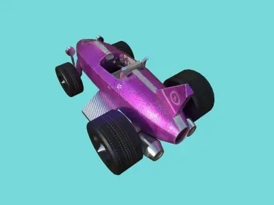 Kart Vehicle 03 - Racing Car - Female Girl Pink Low-poly 3D model