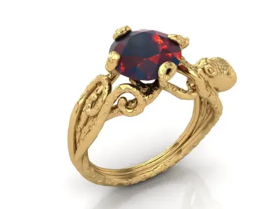 Octopus ring 3D print model