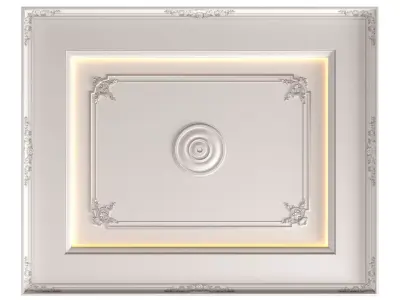 Ceiling  classic coffered illuminated Modern Art Deco style 3D model