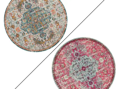 Round Rug Set 146 3D model