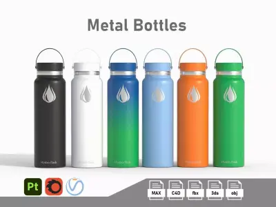 HydroSquad Bottles Collection Low-poly 3D model