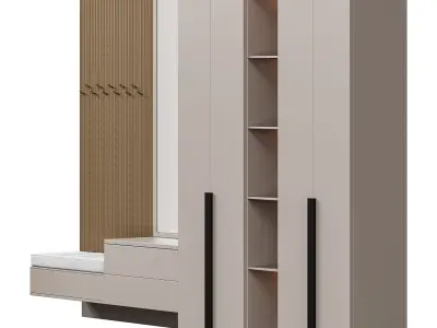 Hallway area with a minimalistic hanger 3 3D model