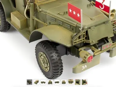 WC 45-50 GRAL PATTON COMAND CAR REAR WINDOW RED SEARCH LIGHT 3D print model