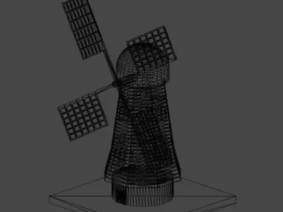 Cartoon Simple Windmill Low-poly 3D model