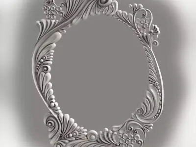 3d stl model photo frame or mirror for cnc router 3D print model