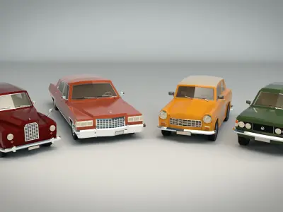 Low Poly Sedan Pack 03