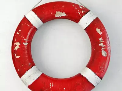 Red and White Life Preserver 2 3D model