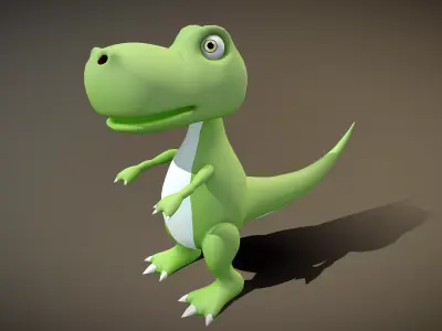 Cartoon Tyrannosaurus Low-poly 3D model