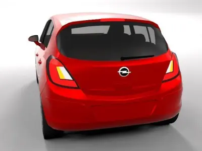 OPEL CORSA 2007 LOWPOLY Low-poly 3D model