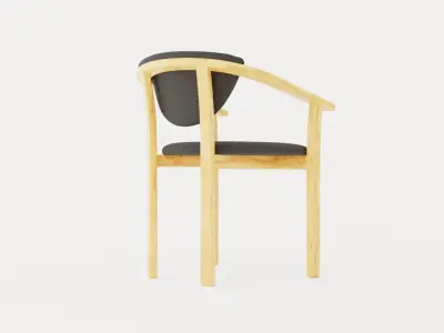 Aden dining chair oiled oak Low-poly 3D model