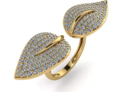 lightweight gold diamond rings-C111116SKCH2026063-wt-10-15 3D print model