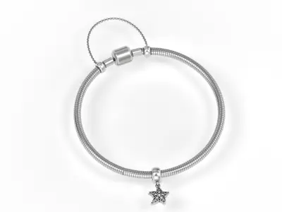 Starfish Charm with Gems 3D print model