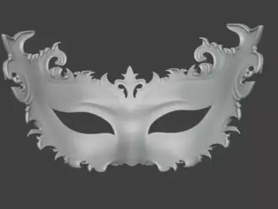 Luxury Venetian Masquerade Mask Ornate Dual Color 3D print model