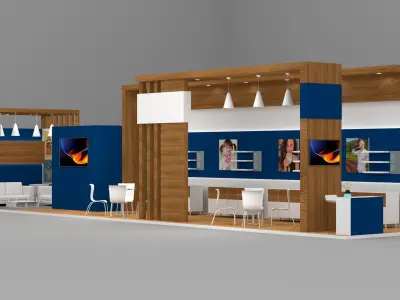 48sqmt exhibition stall 16x3mtr  3D model