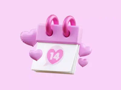 Cartoon Valentine Date 3D Illustration Low-poly 3D model