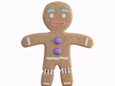 Gingerbread Man Low-poly 3D model