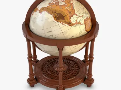 Antique Globe Low-poly 3D model