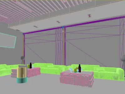 Luxury Restaurant Sitting 3D model