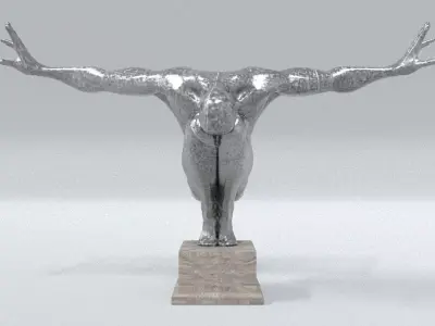 laos Olympic Man Statue 3D model