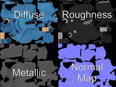 Cartoon Elephant D Model Pack Low-poly 3D model