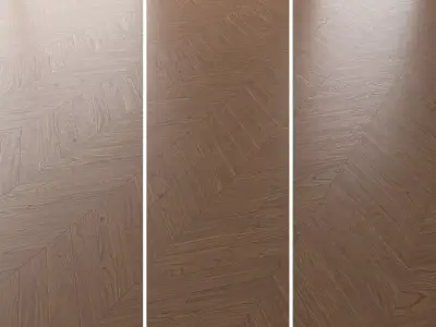 Parquet Oak Black Walnut Firestop set 1 3D model