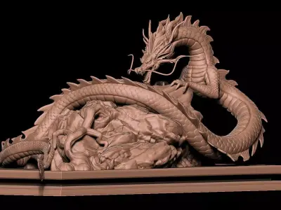 Naga Fang Long Sclupt with Zbrush Project File 3D model 3D model